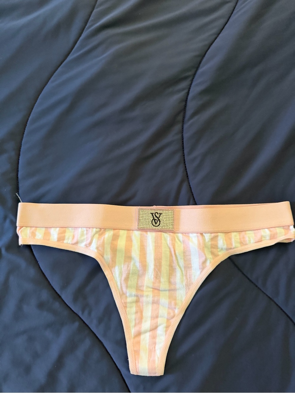 Victoria's Secret Peach Pink Striped Thong